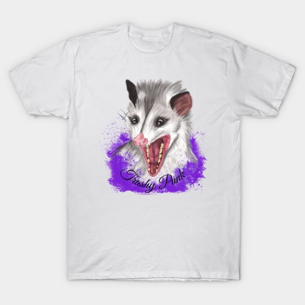 Trashy Punk Possum Design T-Shirt by TrapperWeasel